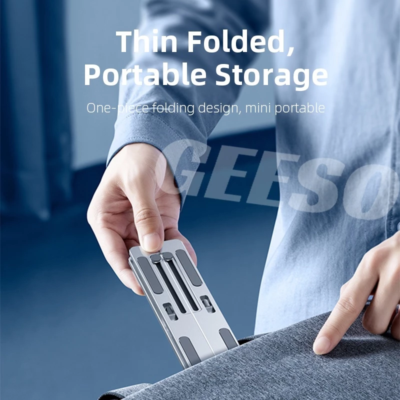 GEESO Portable Metal Laptop Stand แท่นวางโน๊ตบุ๊ค ขาตั้งโน๊ตบุ๊คพกพา Laptop Stand ที่วางโน๊ตบุ๊ค ที่วางแล็ปท็อป N3电脑支架 笔记本支架 thumbnail 9