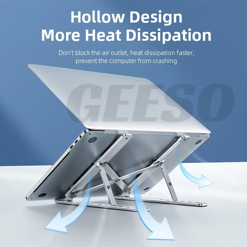 GEESO Portable Metal Laptop Stand แท่นวางโน๊ตบุ๊ค ขาตั้งโน๊ตบุ๊คพกพา Laptop Stand ที่วางโน๊ตบุ๊ค ที่วางแล็ปท็อป N3电脑支架 笔记本支架 thumbnail 5
