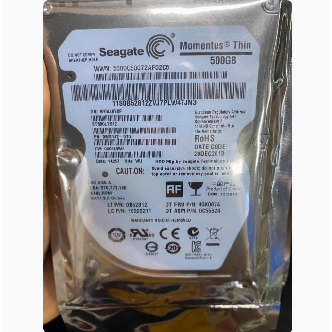 Seagate 2.5 image ปากกาเครื่องเขียน HDD 500GB ST500LT012 SATA 5400rpm 16MB W0VJ8Y0F ดิสก์หน่วยความจํ