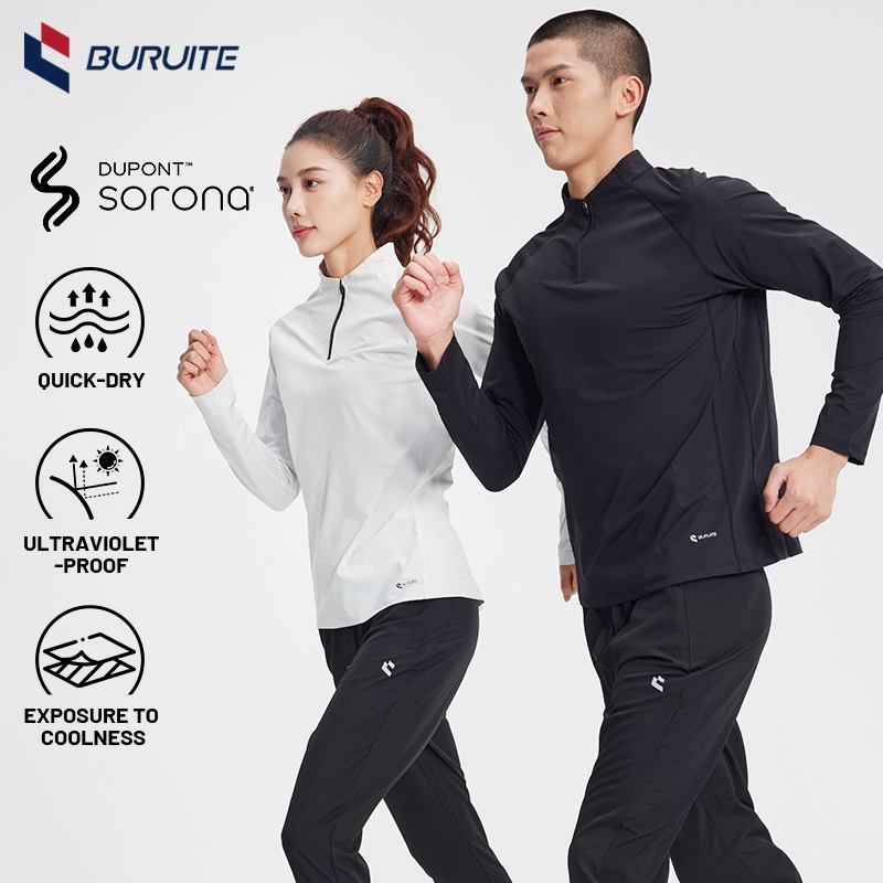 ใส่ได้ทุกฤดู เสื้อแขนยาวกันแดด UPF50+ สำหรับวิ่ง ฟิตเนส ออกกำลังกาย เนื้อผ้าแห้งเร็ว ระบายอากาศดี