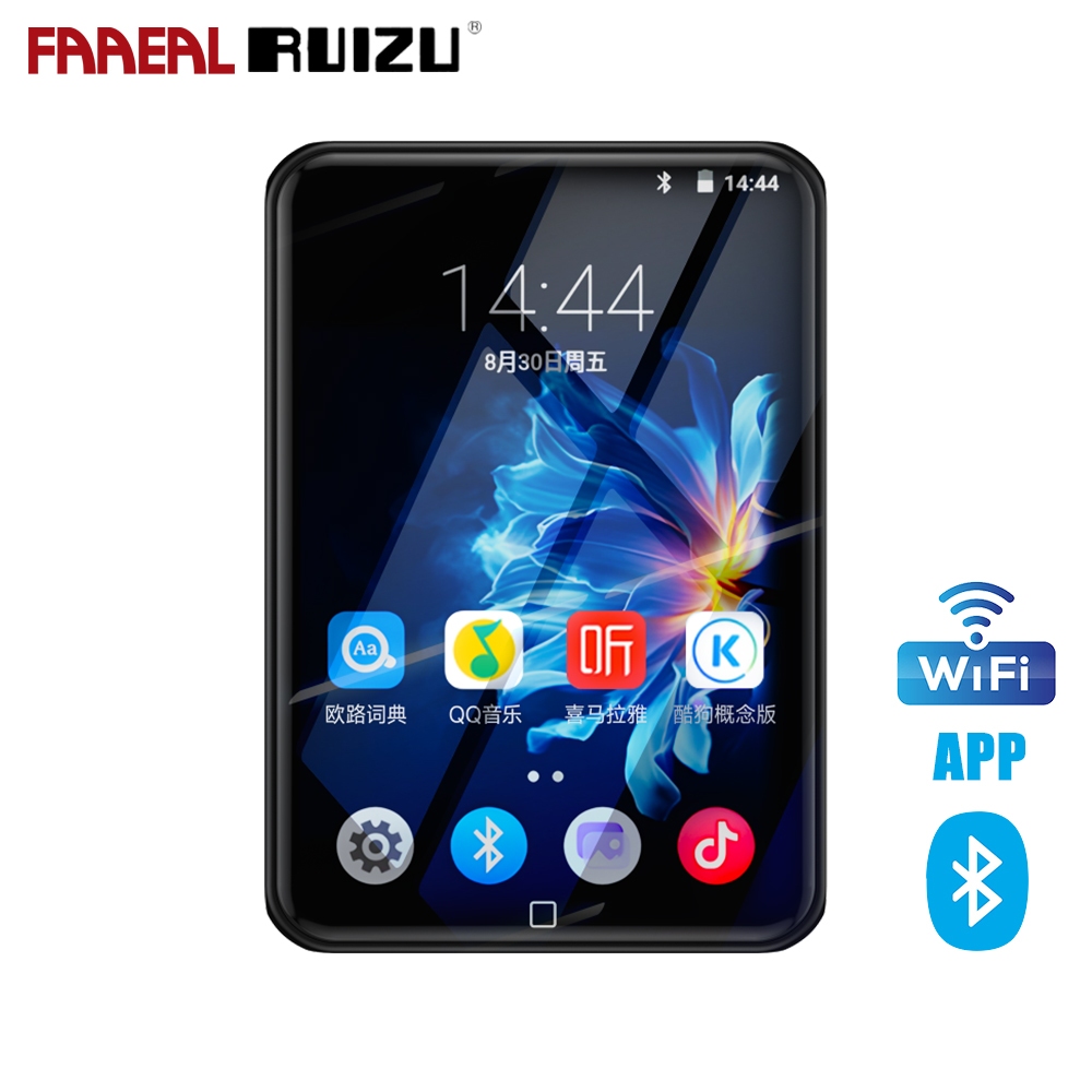 Faaeal RUIZU D60 เครื่องเล่นเพลง 16G รองรับ WiFi SD การ์ด App ดาวน์โหลด Lossless เสียงบลูทูธ MP3 พร้อมระบบ Android E-book บันทึก FM