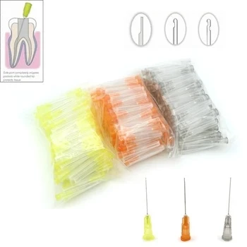 100 ชิ้น/ถุงทันตกรรม Endo ชลประทานเข็มเคล็ดลับทันตกรรม Root Canal Lateral ชลประทานเข็มเส้นผ่านศูนย์กลาง 0.3/0.4/0.5 มม.ทันตกรรมเครื่องมือ
