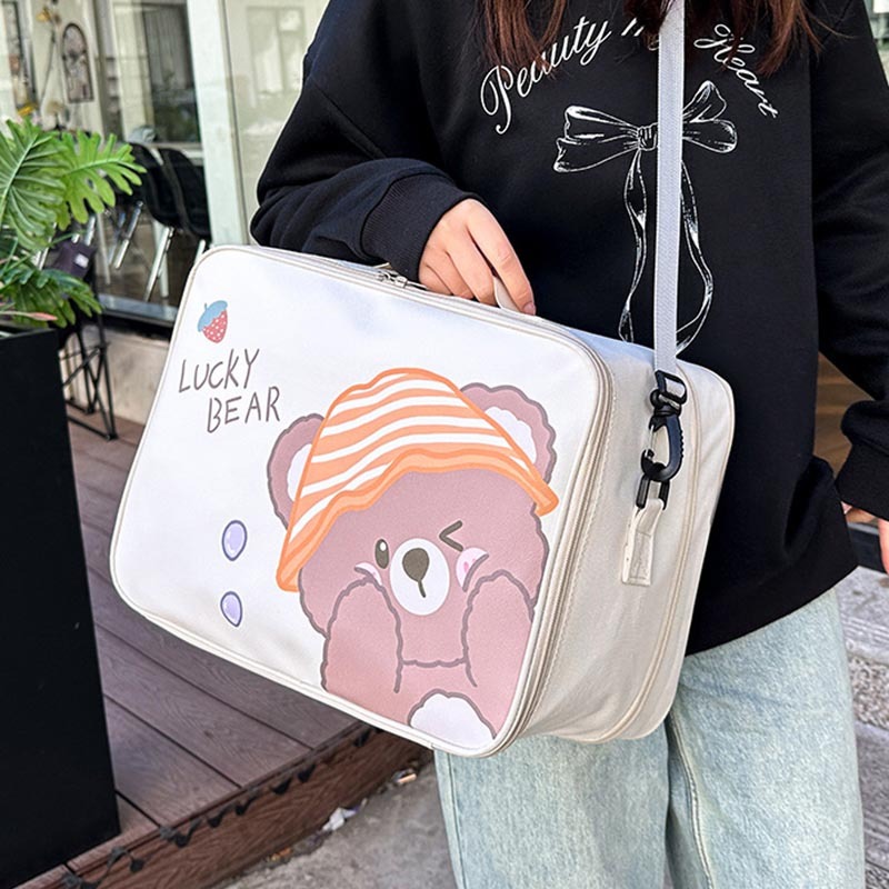 ลายการ์ตูนน่ารัก Duffel Travel Sport bag Handbag Weekender Bags