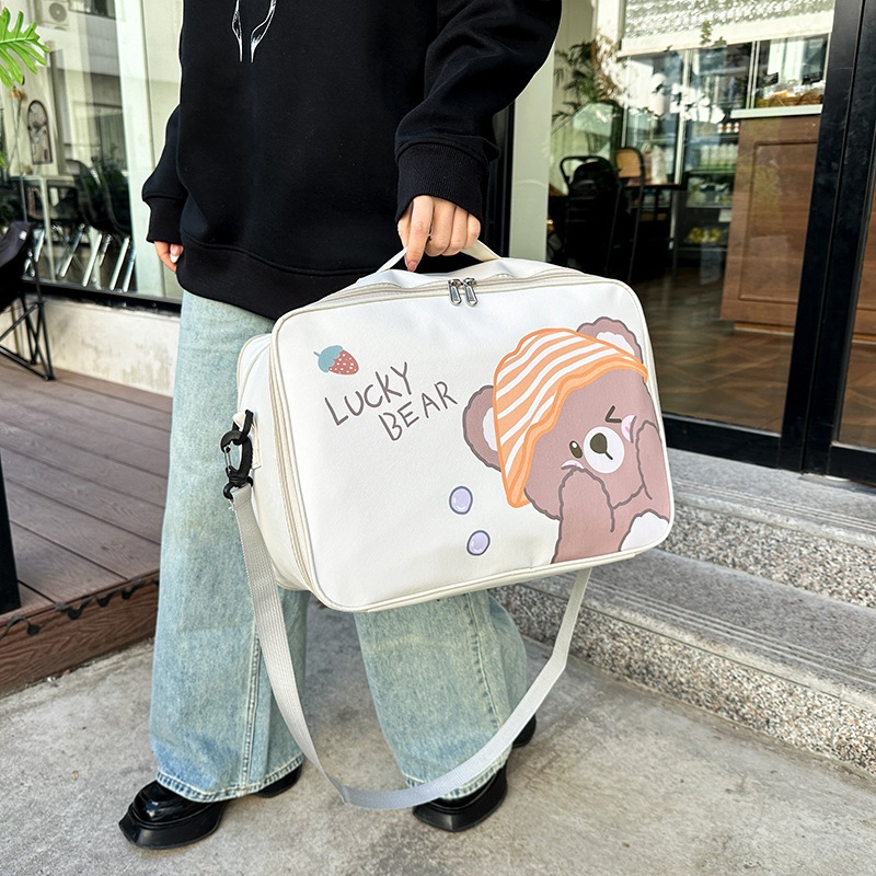ลายการ์ตูนน่ารัก Duffel Travel Sport bag Handbag Weekender Bags