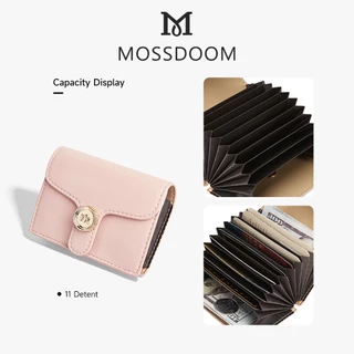 MOSSDOOM Bria Wallet กระเป๋าสตางค์ใส่บัตรสั้นสีพื้นเรียบง่าย ทนทาน มีช่องใส่บัตรหลายช่อง