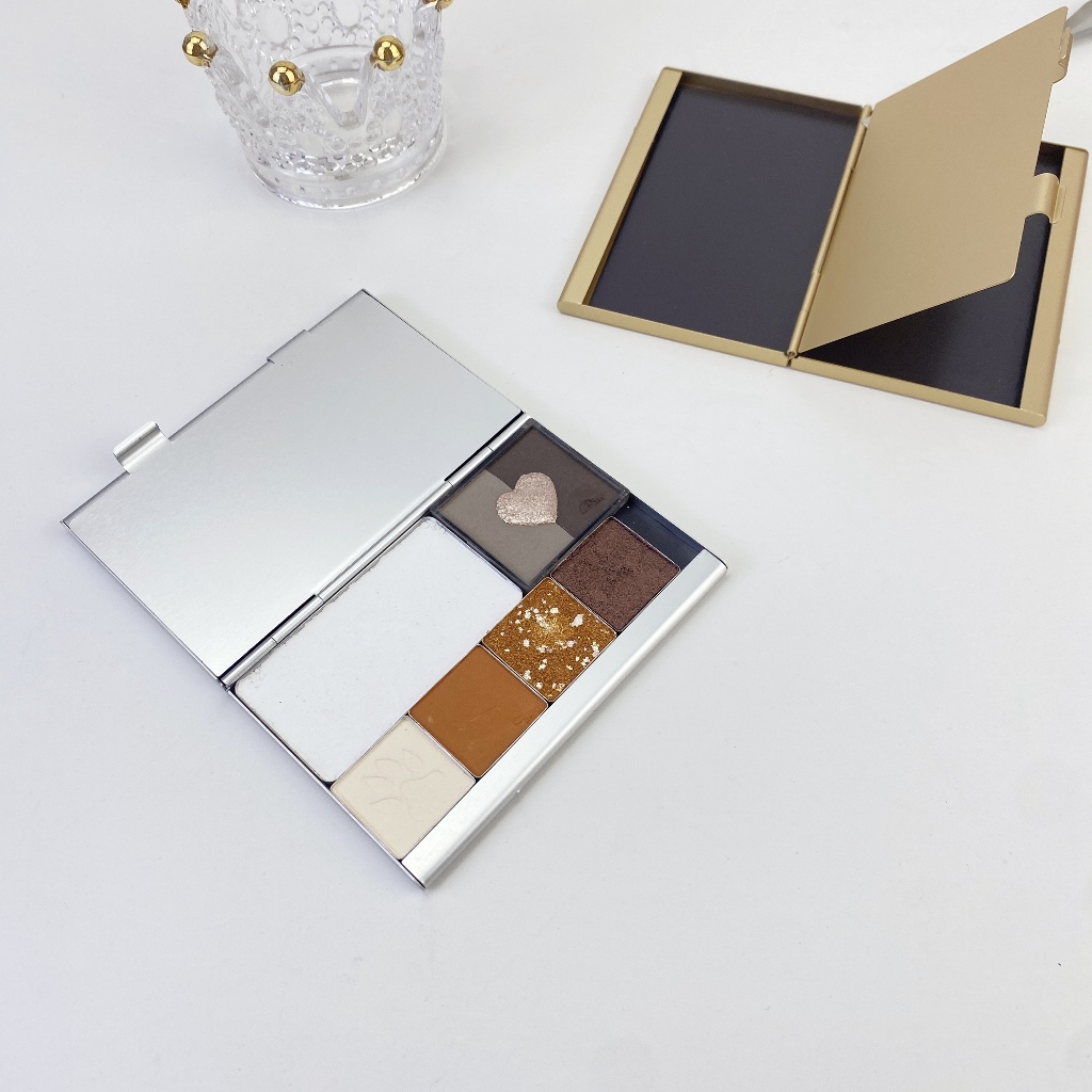 Ultra-thin Aluminium Dual-Layer Magnetic DIY Compact - ตลับรีฟิลสําหรับอายแชโดว์และบลัชออน