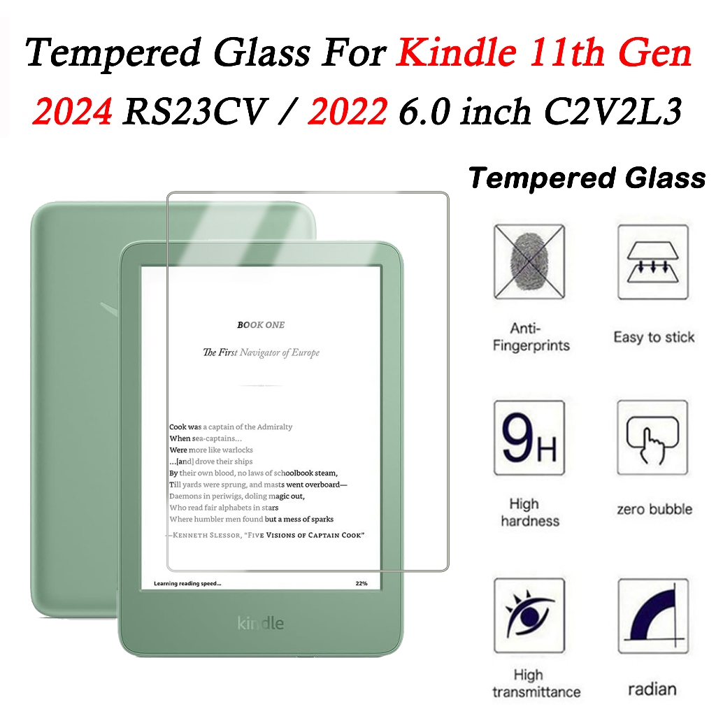 สําหรับ Kindle 11th Gen 2024 2022 6.0 นิ้ว 9H กระจกนิรภัย C2V2L3 RS23CV E-Reader ป้องกันหน้าจอ Guard