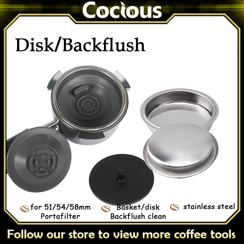 Cocious Coffee Backflush Disk Backflush Basket Blind Filter Basket Clean Acceessories สําหรับ Gemilai Breville