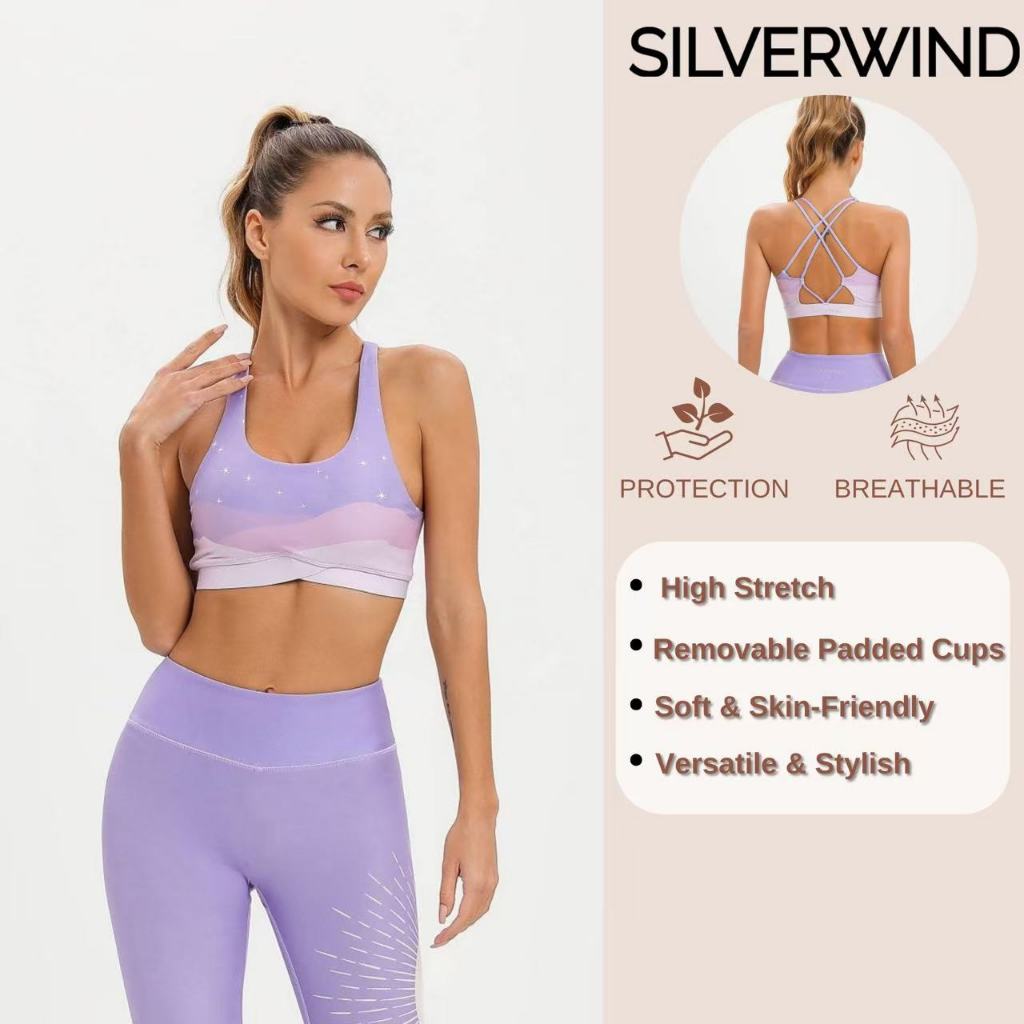 Silverwind Moonlight Sports Bra ทรงรัดรูป ซัพพอร์ตสูง ผ้านุ่ม แห้งเร็ว มีฟองน้ำ สามารถใส่ว่ายน้ำได้ ราคา ถูกที่สุด ดีลบีเคเค