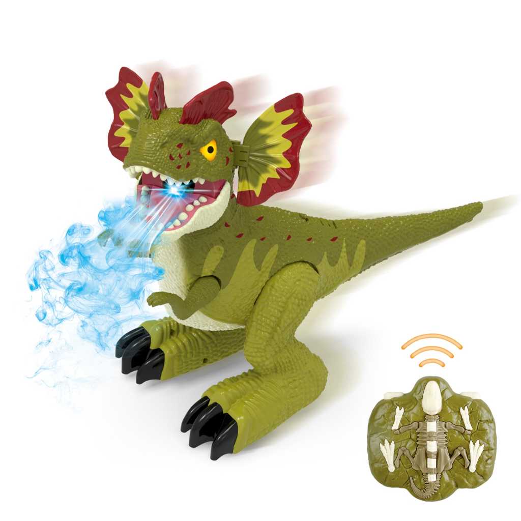 รีโมทคอนโทรล T-Rex ไดโนเสาร์จูราสสิกพร้อมเดิน, เต้นอัตโนมัติ, แถวและสเปรย์, RC Dino แบบโต้ตอบพร้อมการตรวจจับสัมผัสและไฟ LED | ของขวัญสําหรับเด็กผู้ชาย เด็ก (คริสต์มาส/เด็ก