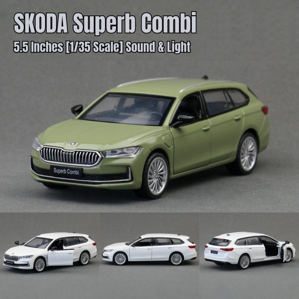 1:35 Skoda Superb IV Combi โลหะผสมรถขนาดเล็กรุ่น Diecast โลหะรุ่นรถ Sound & Light ของเล่นเด็กรถยานพาหนะ