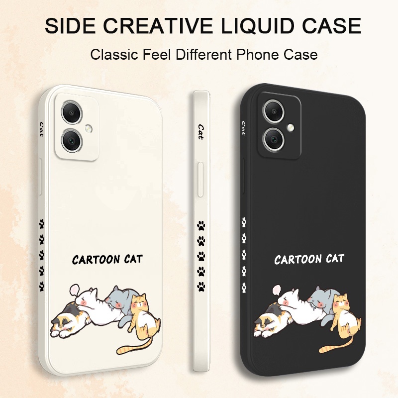 น่ารัก Sleeping Cat สําหรับ Samsung Galaxy A17 A07 A56 A36 A26 A16 A06 A15 A25 A35 A55 A05 A05S 4G 5G ซิลิโคนเหลวด้านข้างรูปแบบฝาครอบ - รูปที่ 2