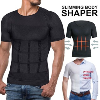 ผู้ชายกระชับสัดส่วนเสื้อยืดยืดหยุ่นเสื้อด้านใน Slim Effect B…