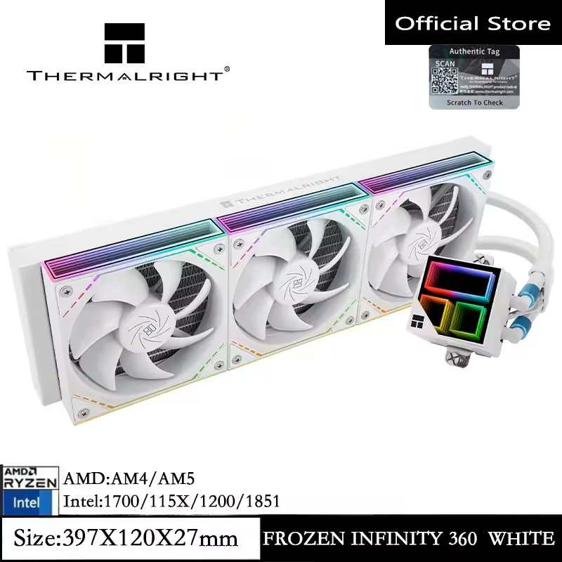 Thermalright Frozen Infinity 360 สีขาว Liquid CPU Cooler พัดลม PWM 2000RPM เดสก์ท็อป CPU Aio Cooler 
