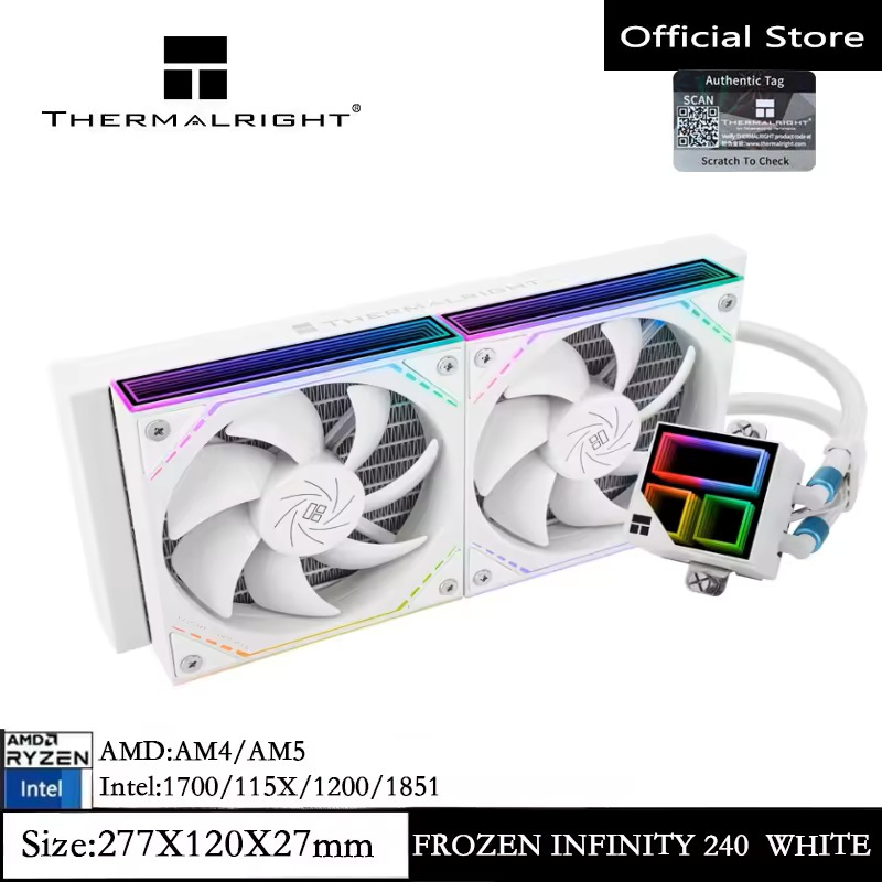 Thermalright Frozen Infinity 240/360 สีขาว Liquid CPU Cooler พัดลม PWM 2000RPM ความร้อน CPU Aio Cool