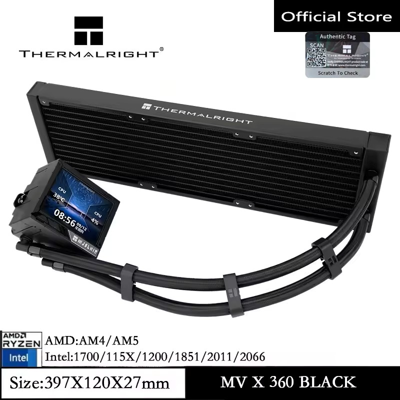 Thermalright MJOLNIR VISION X 360 หม้อน้ําระบายความร้อนด้วยน้ํา จอแสดงผล LCD ขนาด 3.5 นิ้วรองรับหน้า
