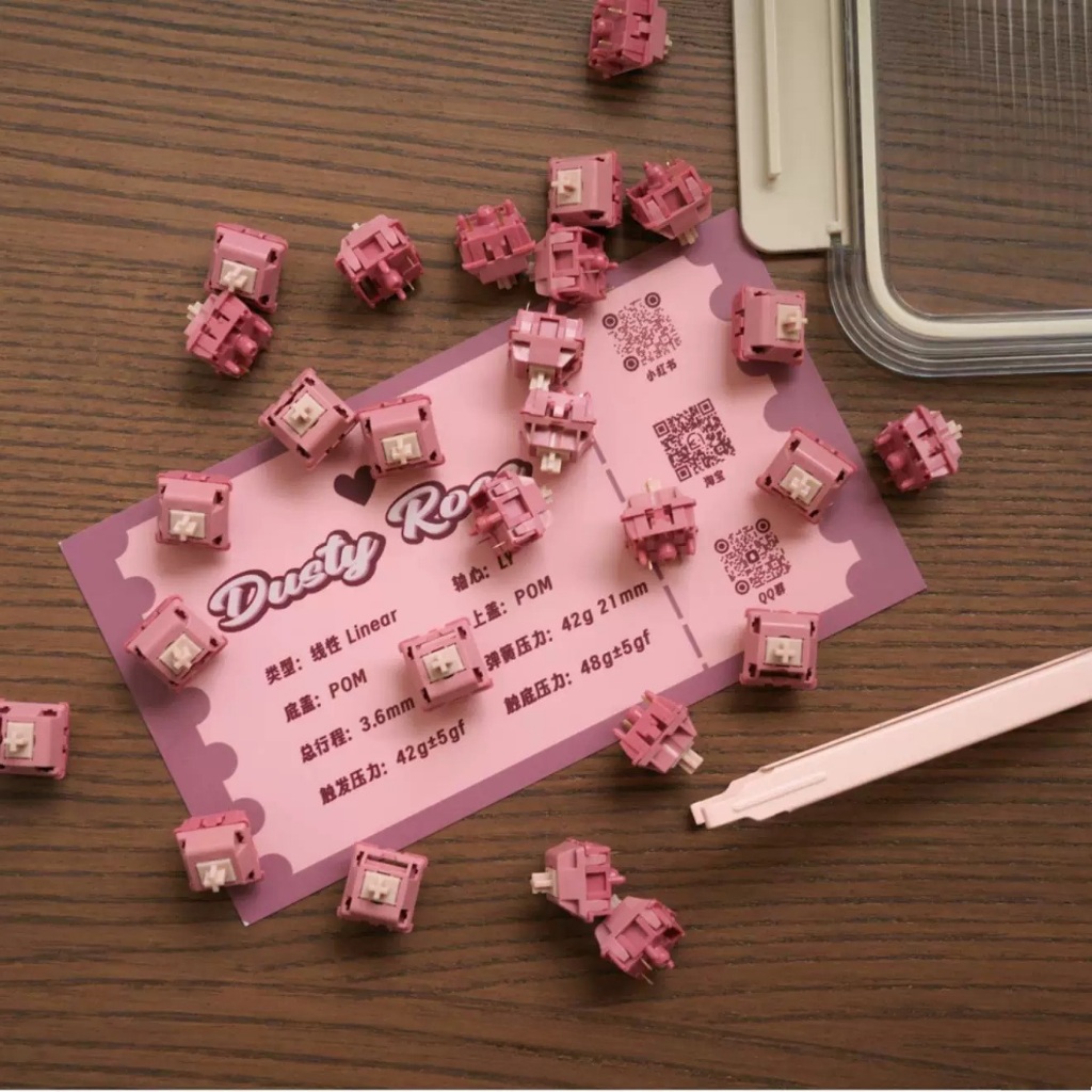 -LW- Knock Knock Studio Dusty Rose Switch Linear Switch 42g Trigger 3.6 มม.จังหวะคีย์บอร์ดที่กําหนดเอง MX Switch BSUN OEM