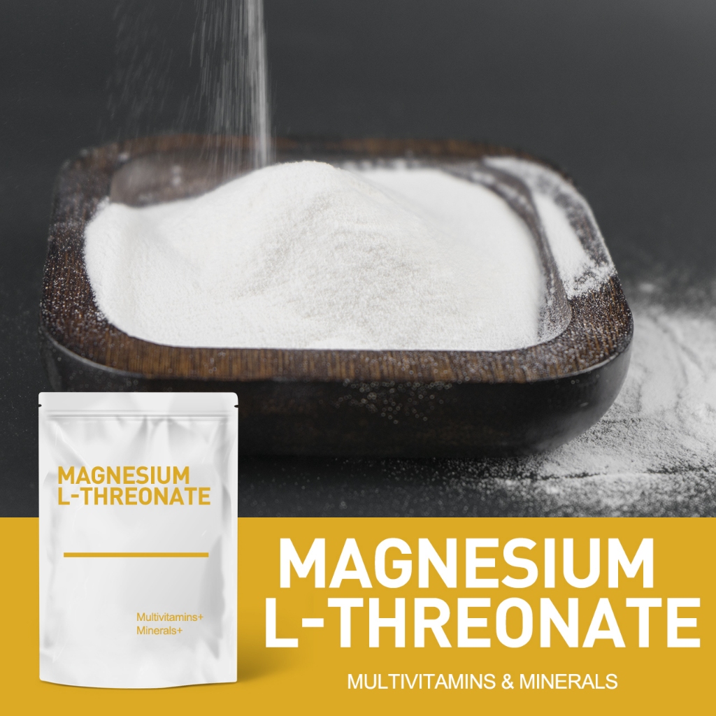 ขายส่งจํานวนมากแมกนีเซียม L-Threonate Powder 99% เกรดอาหารละลายน้ําปรับปรุงหน่วยความจํา Magnesium Ion การดูดซึมที่มีประสิทธิภาพ OEM ที่กําหนดเอง 500g/1000g โรงงานโดยตรง CAS: 778571-57-6