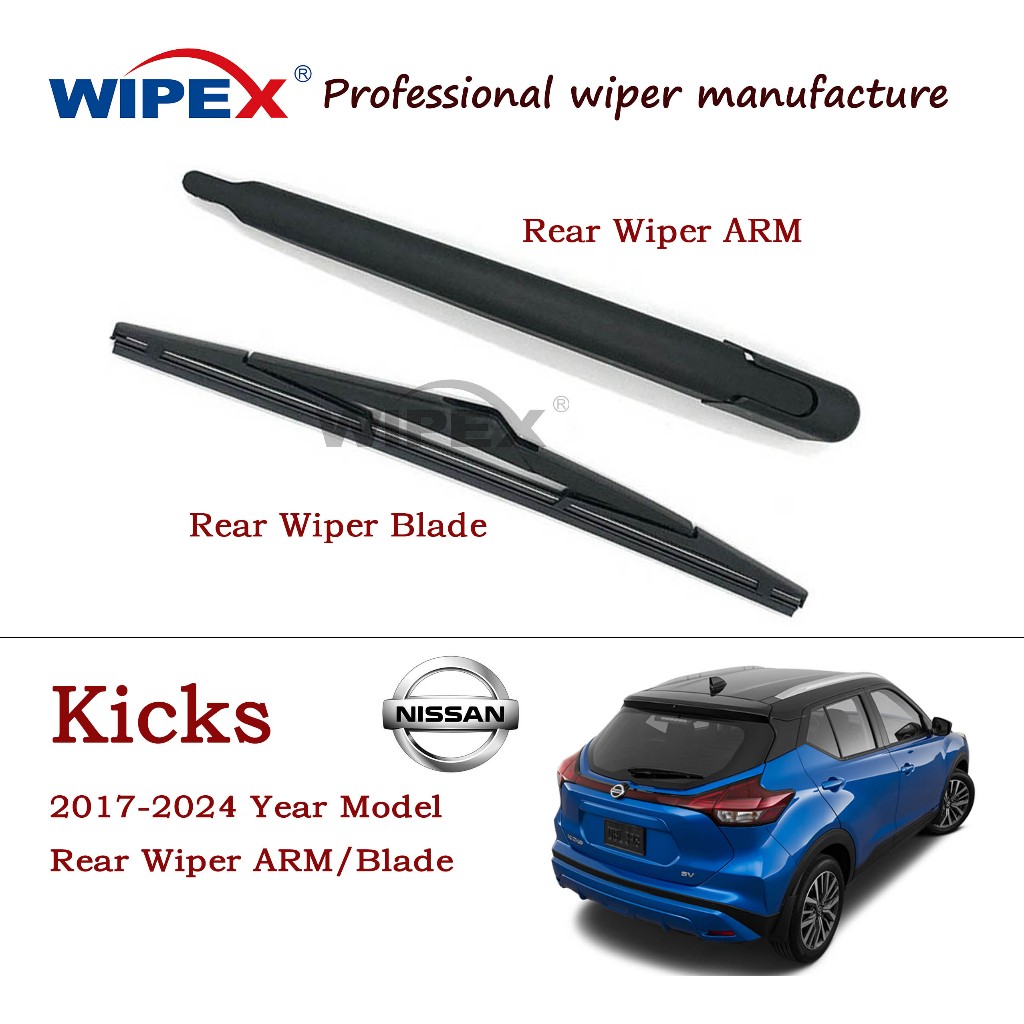 (Original) Nissan KICKS ชุดประกอบที่ปัดน้ําฝนด้านหลังสําหรับปี 2017 ถึง 2024 รุ่น KICKS ที่ปัดน้ําฝนกระจกหลังรถยนต์ (Arm+Blade) โดย Wipex Wixr