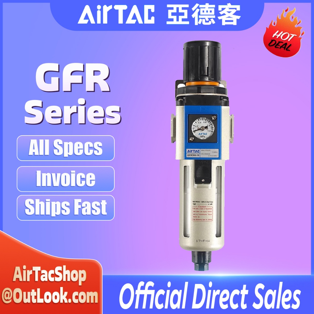 Airtac GFR Series เครื่องควบคุมตัวกรองนิวเมติก GFR200-08 300-10 400-15 600-25 – การเตรียมอากาศที่แม่