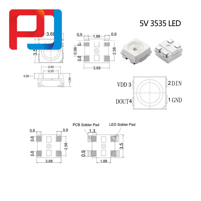 20/50/100pcs Ws2812b 5v Ws2812 5050 3528 4020 1204 1209 0807 2020 Mini โคมไฟแอดเดรสไฟ Led Strip Rgb ไดโอดสะพาน Smd Digital Pixel - รูปที่ 3
