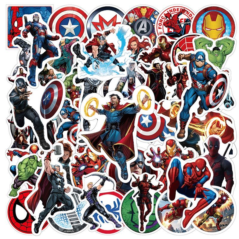 50 ชิ้น Avengers Marvel สติกเกอร์ Disney การ์ตูน Graffiti ของเล่นเด็ก DIY แล็ปท็อปสติกเกอร์กันน้ํา ราคา ถูกที่สุด ดีลบีเคเค แกลเลอรีภาพที่ 3