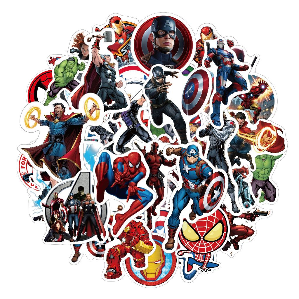 50 ชิ้น Avengers Marvel สติกเกอร์ Disney การ์ตูน Graffiti ของเล่นเด็ก DIY แล็ปท็อปสติกเกอร์กันน้ํา ราคา ถูกที่สุด ดีลบีเคเค แกลเลอรีภาพที่ 5