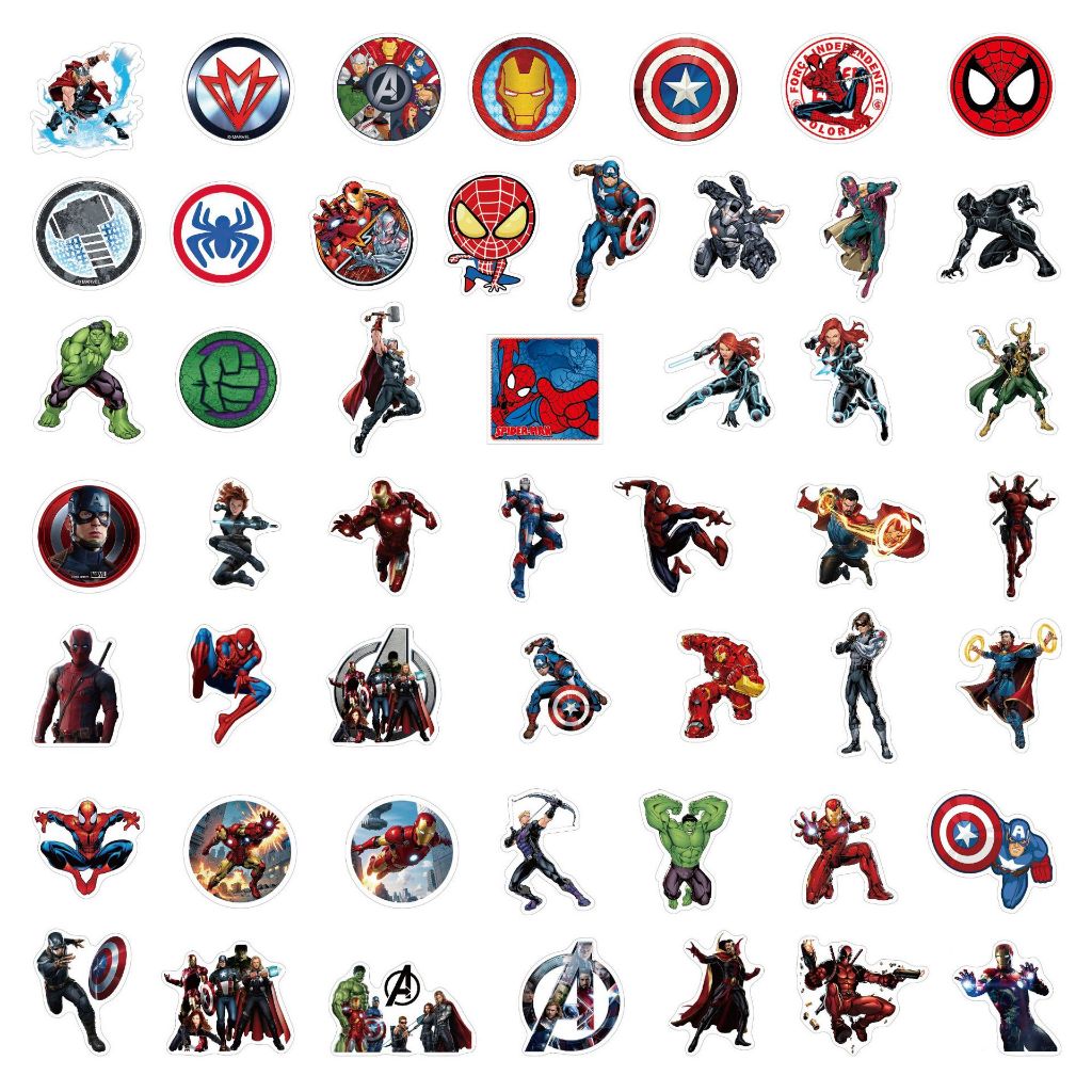 50 ชิ้น Avengers Marvel สติกเกอร์ Disney การ์ตูน Graffiti ของเล่นเด็ก DIY แล็ปท็อปสติกเกอร์กันน้ํา ราคา ถูกที่สุด ดีลบีเคเค แกลเลอรีภาพที่ 4