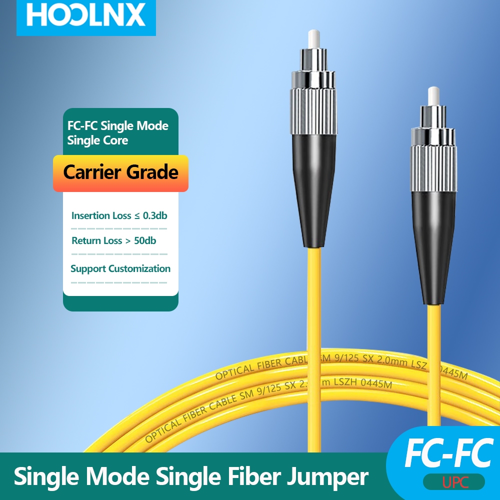 Hoolnx OS2 FC-FC Single Mode Simplex Fiber Optic Patch Cable 2.0mm LSZH - Gigabit Speed, Low Smoke Halogen-Free, Custom ความยาว 1-100m (ปรับแต่งได้) สําหรับ Data Centers & Telecom Netw