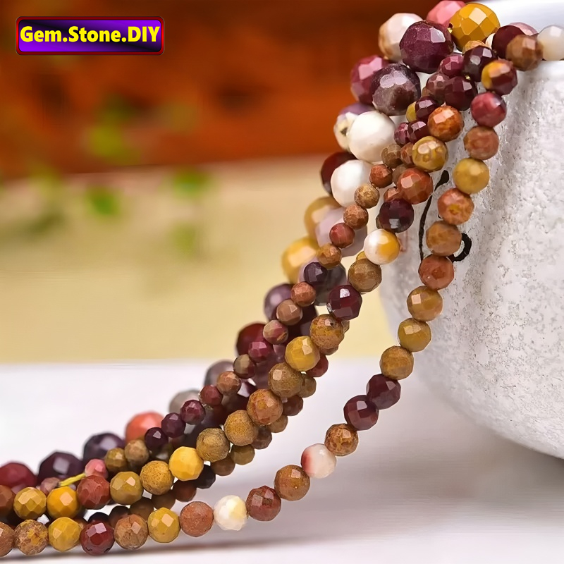 Mookaite Jasper Faceted หินธรรมชาติ,หลวมลูกปัด Spacer สําหรับสร้อยข้อมือ/สร้อยคอ/แหวน/ต่างหู,ขายส่งทําด้วยมือ DIY เครื่องประดับ,สร้อยข้อมือหินคริสตัลHealing,ลูกปัดหินอัญมณี