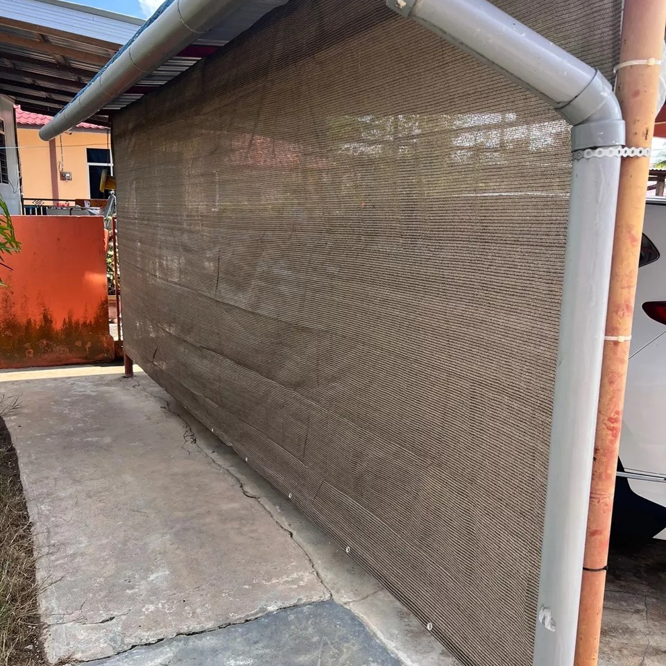 รั้วเสริมสีน้ําตาลสวน | ตาข่ายป้องกันรังสียูวีกันลม | ผ้าคลุมลานระเบียง - รูปที่ 3