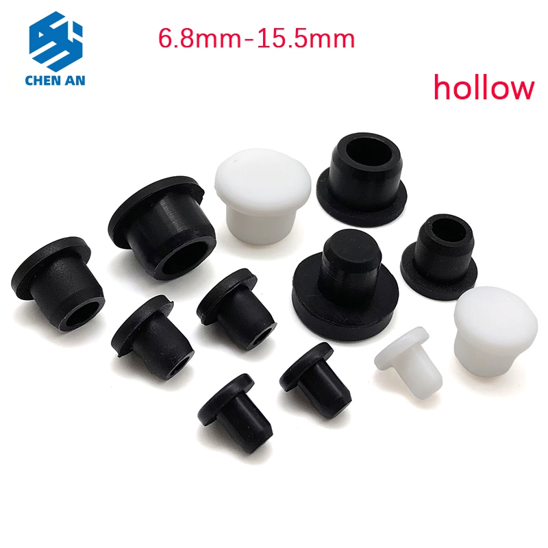 พร้อมสต็อก Bore ขนาด 6.8 มม.-15.5 มม.T-type Plug Hollow ยางซิลิโคนหมวกสีดํา/สีขาวรอบหลุมซีลปลั๊กฝาครอบ Blanking End Caps ปลั๊กกันฝุ่นซีล Stopper CHEN AN