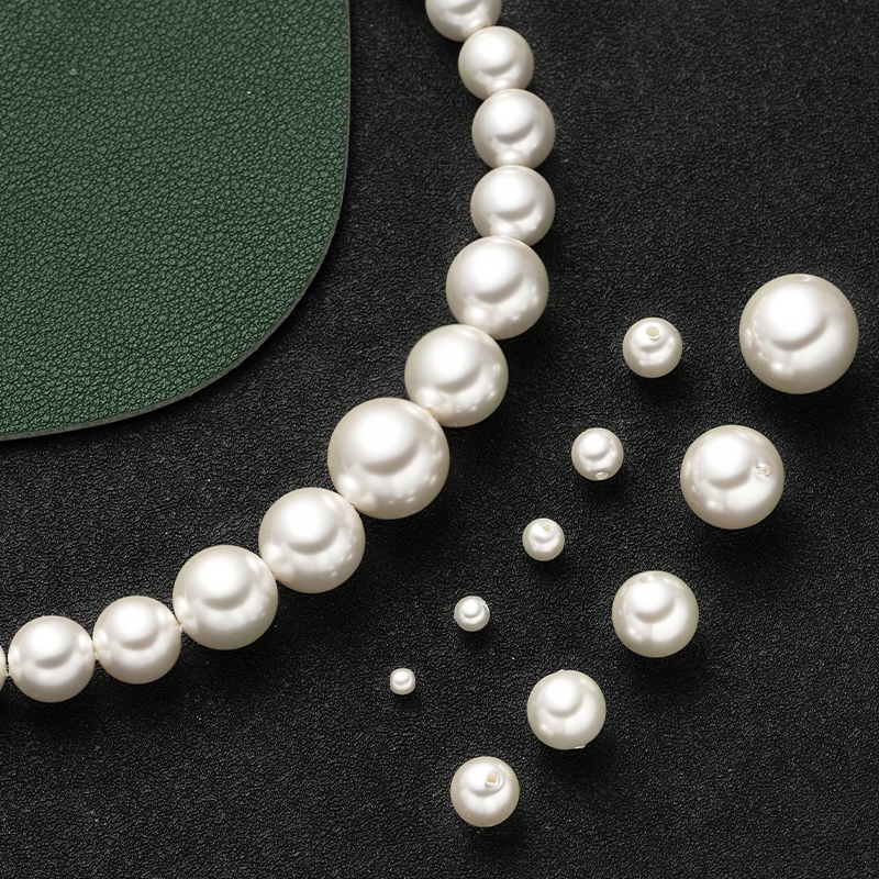 คุณภาพสูงตรงหลุม Faux Pearl เลียนแบบไข่มุก ABS ลูกปัดรอบลูกปัดมุกสีขาวสําหรับ DIY เครื่องประดับอุปกรณ์เสริม