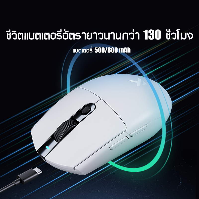 MCHOSE G3 เมาส์ไร้สาย PAW3331/395 Dual 8K เมาส์สําหรับเล่นเกมไร้สายประสิทธิภาพสูง Tri-Mode แบบมีสาย 2.4g ไร้สายบลูทูธ - รูปที่ 5