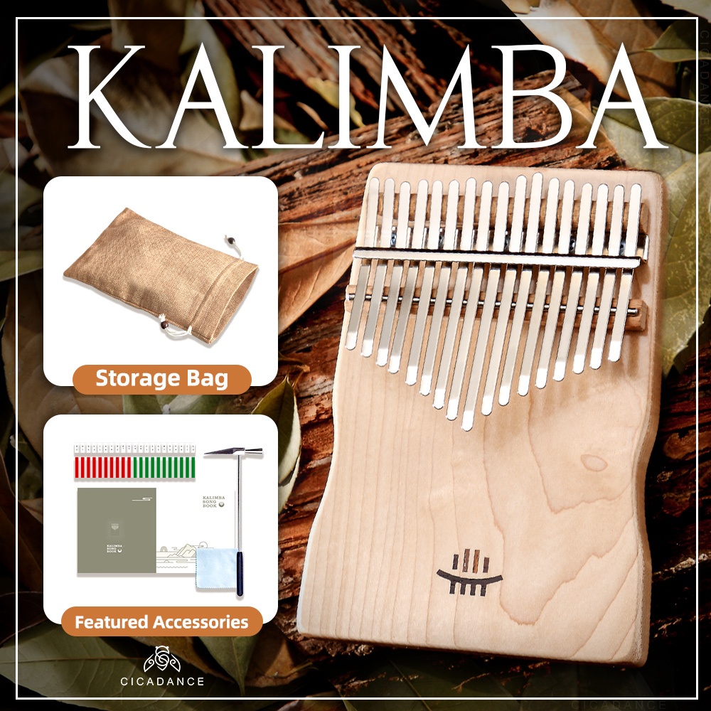 Hluru Kalimba คาลิมบา 17 คีย์ ไม้ธรรมชาติคัดสรร ฟังดูคมชัด อุปกรณ์ครบชุด เหมาะสำหรับผู้เริ่มต้น