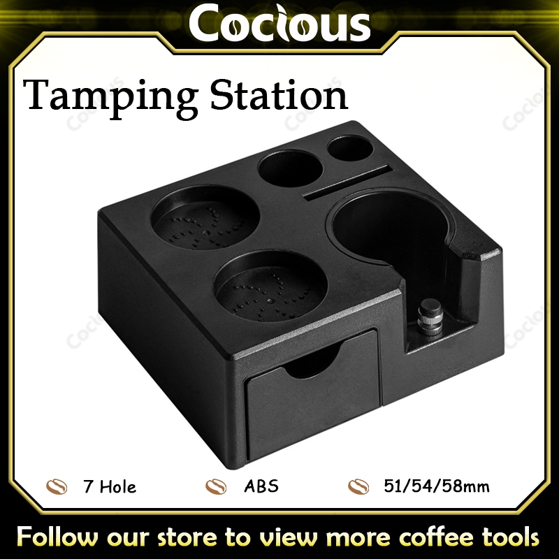 กาแฟ Tamping Station 51/54/58มม.Universal Barista เครื่องมือ ABS มัลติฟังก์ชั่นลิ้นชัก Tamper Holder ฐานผู้ถืออุปกรณ์เสริมกาแฟอเนกประสงค์