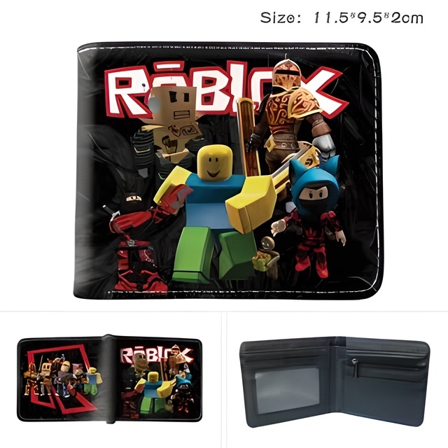 Roblox wallet ใบสั้น ครึ่งพับ ใส่เหรียญ ผู้ชาย ผู้หญิง กระเป๋าสตางค์เด็ก การ์ตูนอะนิเมะ