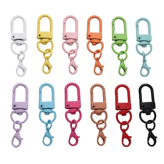 1 ชิ้นสีสี พวงกุญแจ ประตูหัวเข็มขัดกุ้งชุด DIY พวงกุญแจกระเป๋าเป้สะพายหลัง เบ็ด อุปกรณ์เสริม DIY แขวนเครื่องประดับเครื่องประดับเครื่องประดับ