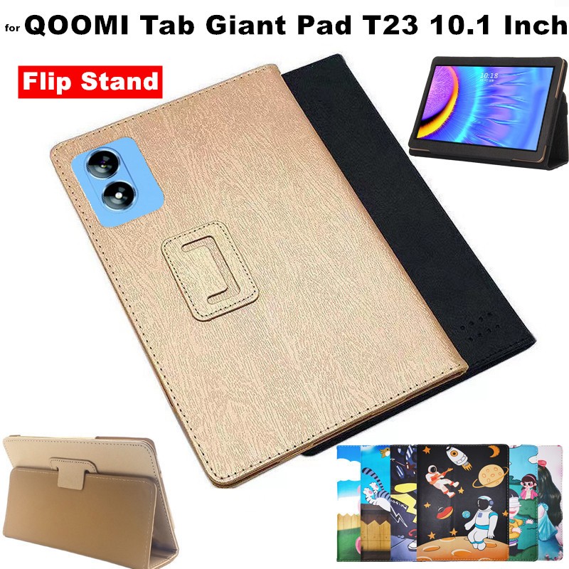 Flip Case for QOOMI Tab Giant Pad T23 10.1 Inch Silk Pattern Cover Flip Foldable Stand Full Body Pro