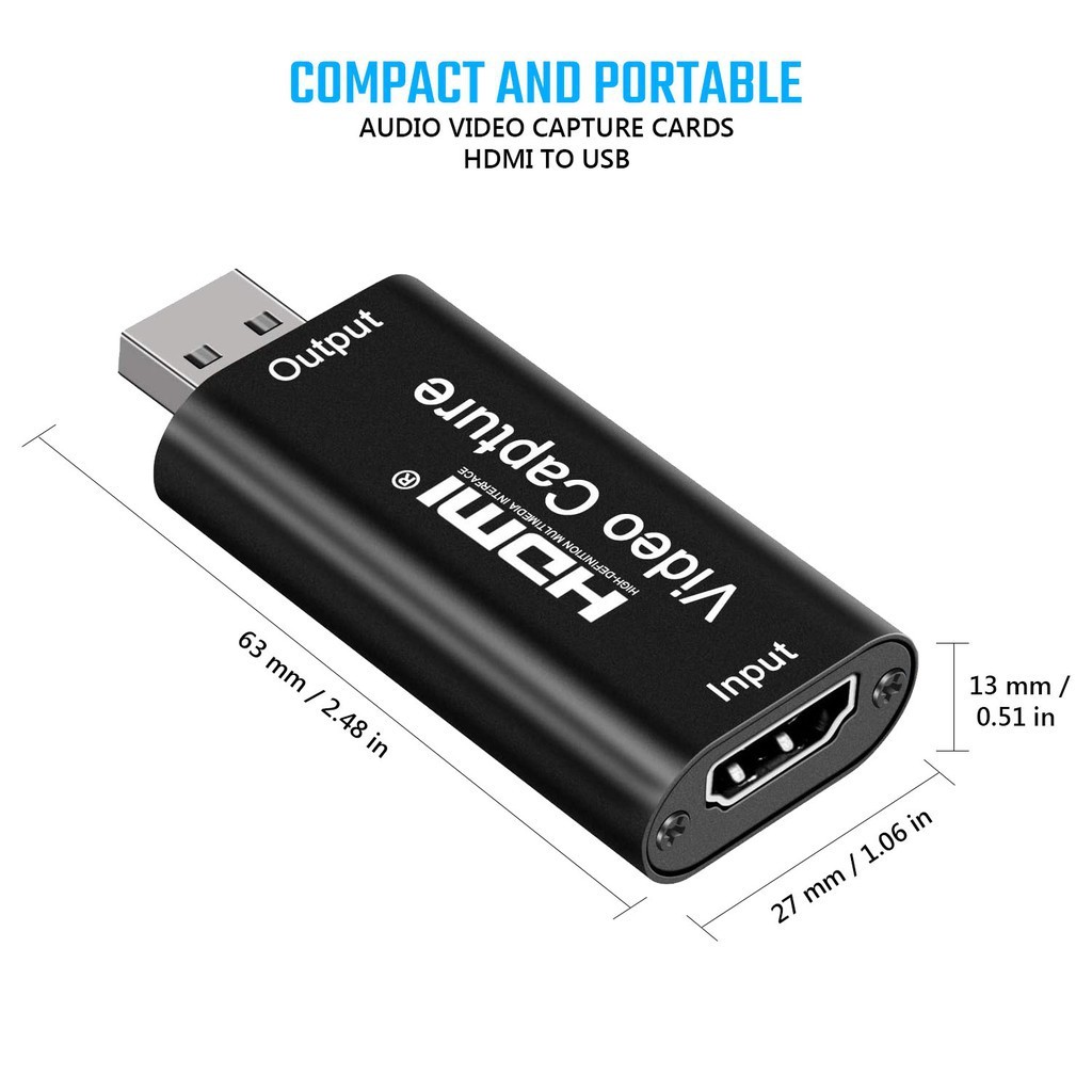 4k 1080P Full HD HDMI to USB 2.0 การ์ดจับภาพวิดีโอสําหรับโทรศัพท์เกมวิดีโอการบันทึกสด