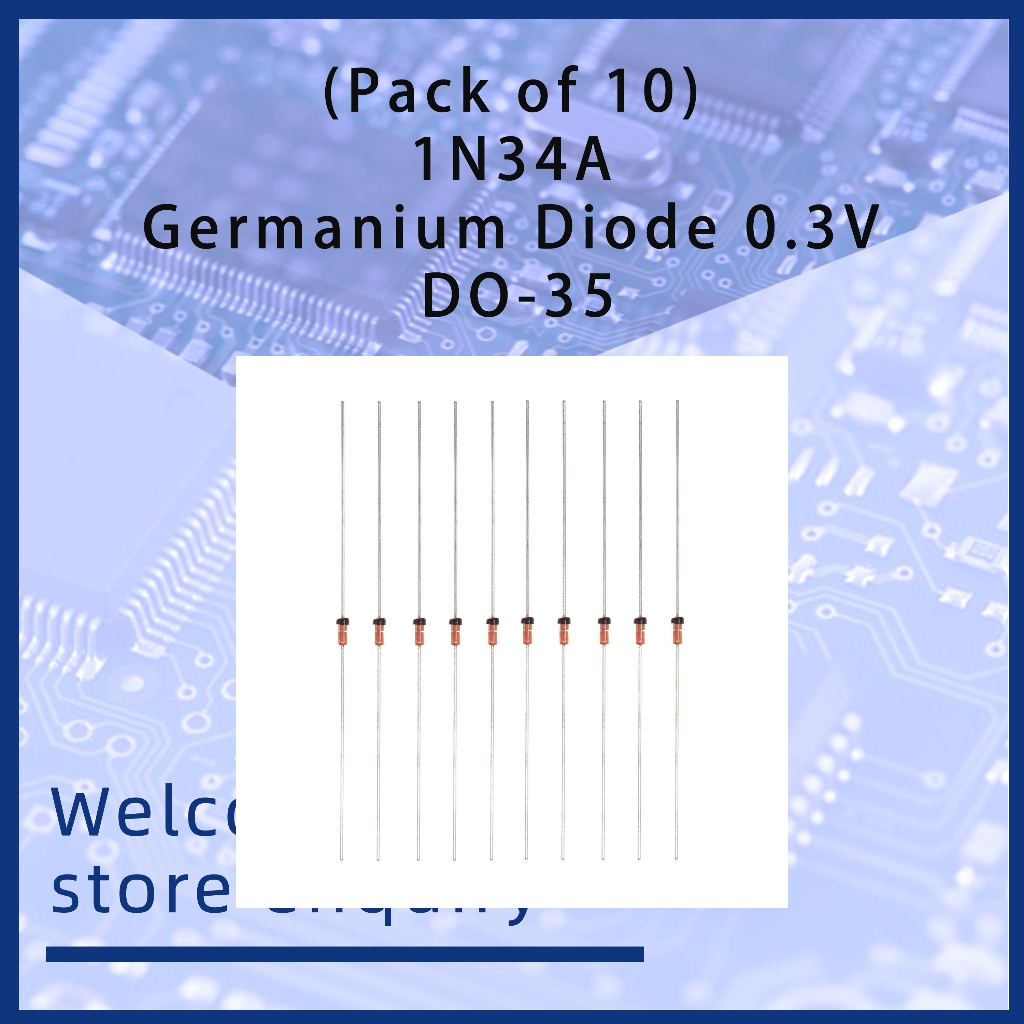 (แพ็ค 10) 1N34A Germanium Diode 0.3V DO-35