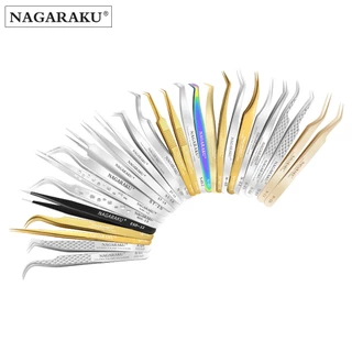 Nagaraku แหนบสเตนเลส ทรงโค้ง สําหรับต่อขนตา