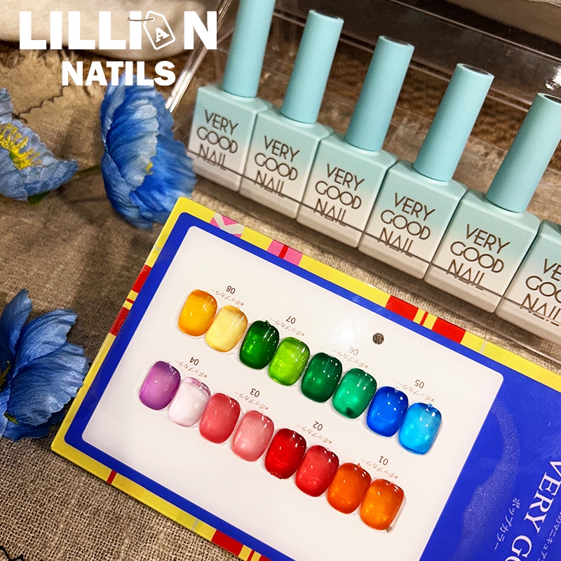 【พร้อมส่งในไทย】สีเจลไซรัป 8 สี สีเจลทาเล็บ  (very good)สีลูกกวาด สีเจล ยกเซต สีเจล สีลูกกวาด นีออน