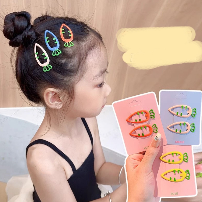 กิ๊บติดผมหวานเจ้าหญิง สีพื้น 2 ชิ้น/เซต สําหรับเด็กผู้หญิง