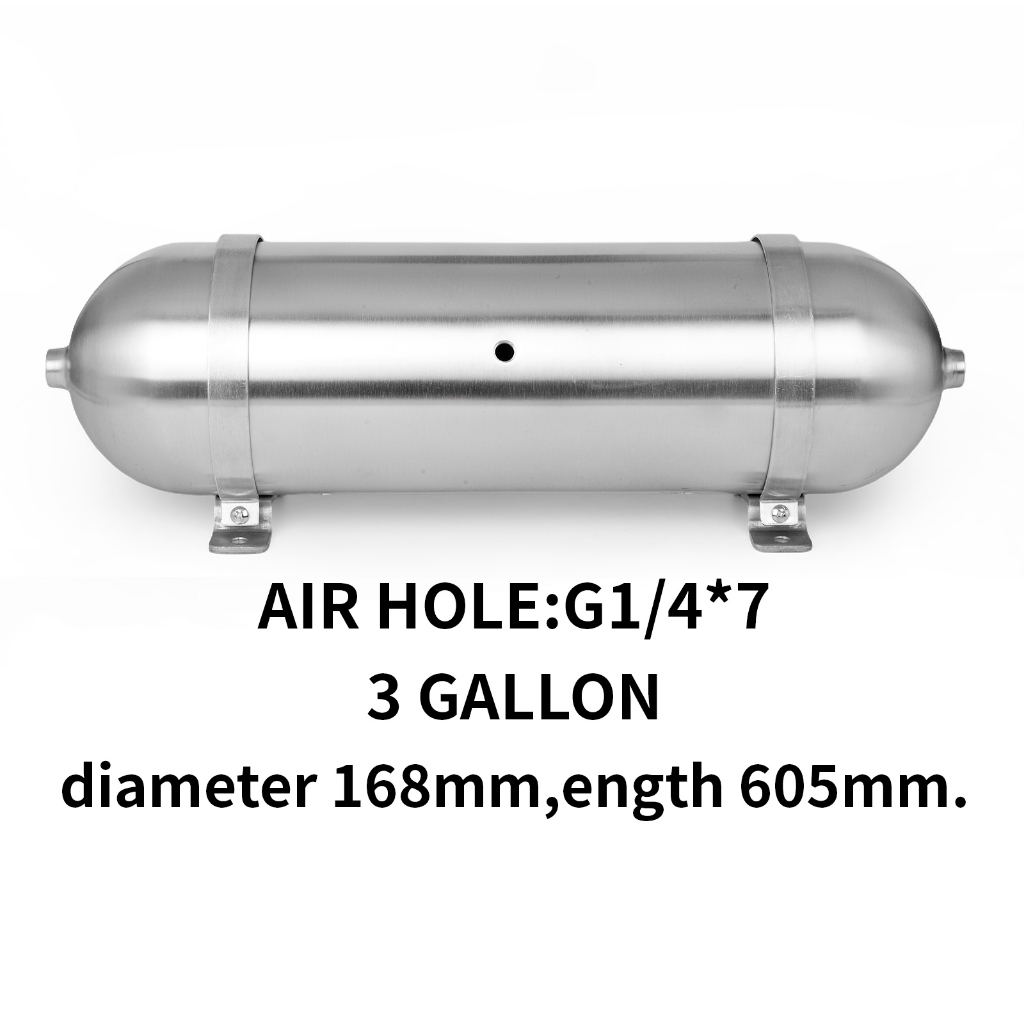 3แกลลอนถังอากาศโครเมี่ยมอลูมิเนียมกระบวนการที่ไร้รอยต่อขัดพิเศษสําหรับระบบระงับอากาศอุปกรณ์นิวเมติกแตรอากาศ