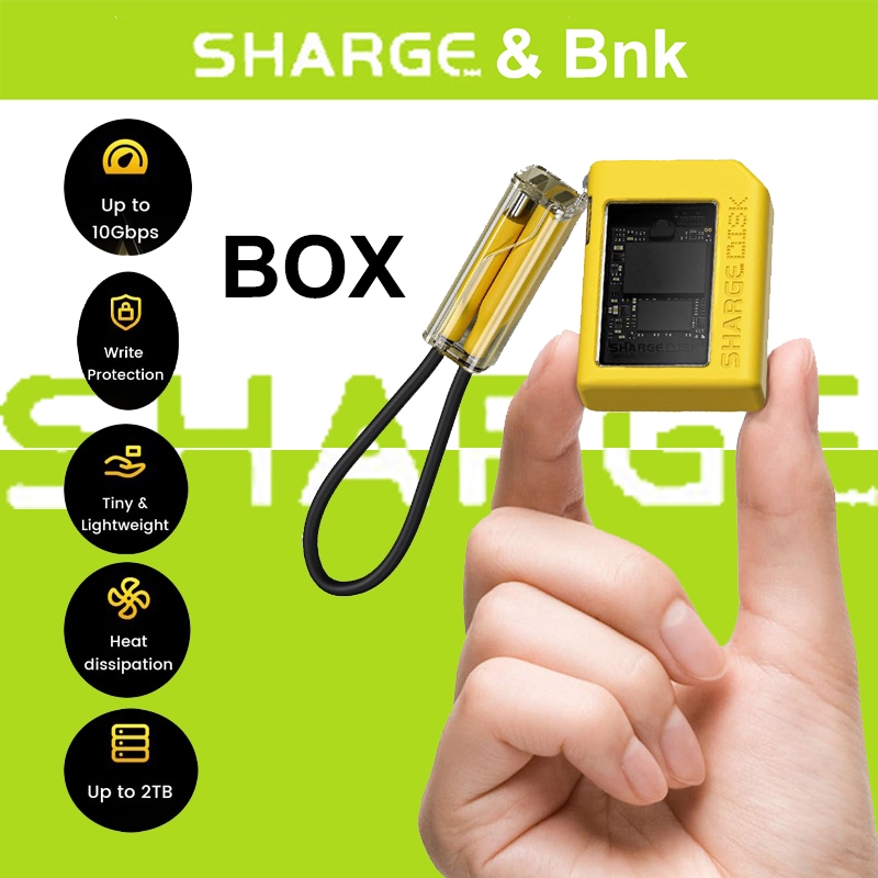 Sharge M.2 nvme กล่องไดรฟ์โซลิดสเตต SSD กล่องฮาร์ดไดรฟ์มือถือ m2 กล่องภายนอก แฟลชไดรฟ์-สีเหลือง