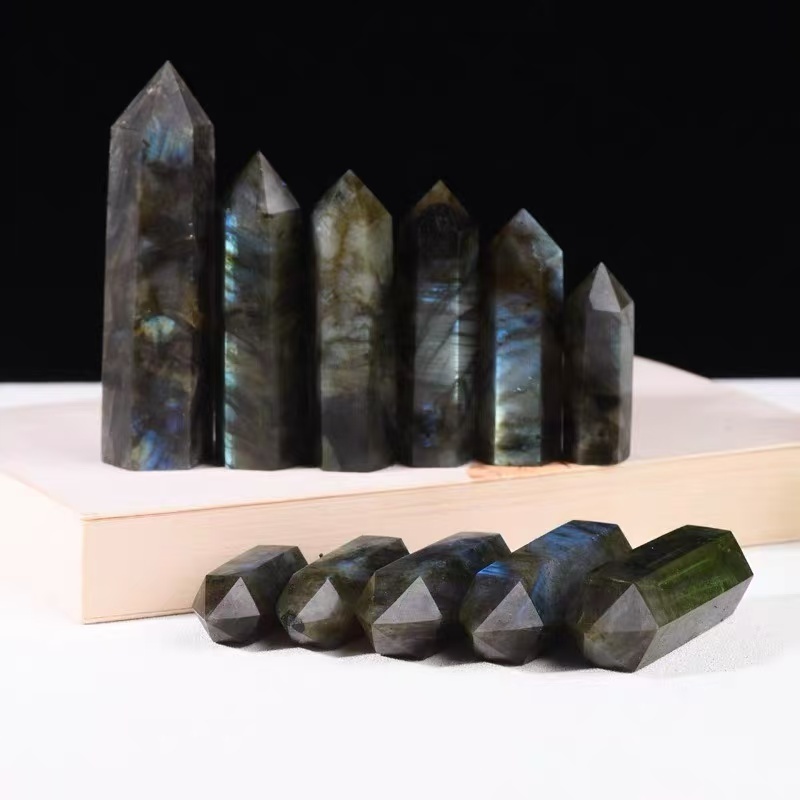 4-8เซนติเมตรธรรมชาติคริสตัลคอลัมน์ดึงfeldparมูนสโตนปลายเดียวคอลัมน์คริสตัลทาวเวอร์ธรรมชาติรักษาฮวงจุ้ยโอนคริสตัลปลายเสาบ้านตกแต่งโต๊ะ
