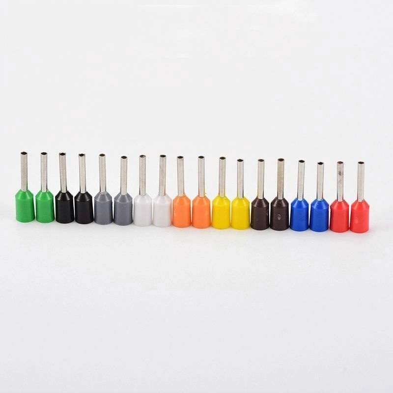 ((1,000 ชิ้น) VE0508 Tube Type Insulated Pin Type Terminal E0506 E0508 E0510 E0512 Pin Cold Press สา