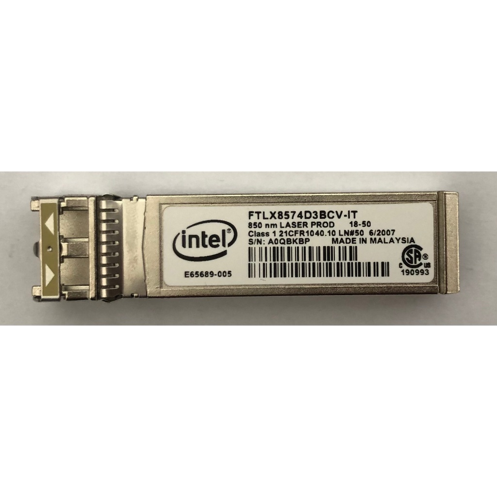 Int el E65689- 005 FTLX8574D3BCV-IT 850nm 400m MMF 10GB SFP Transceiver โมดูล intel