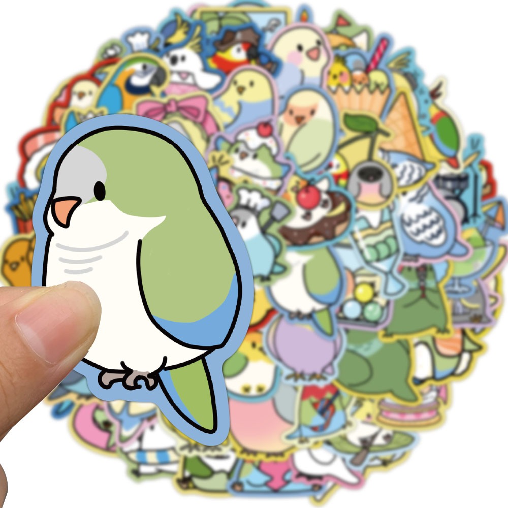 [สติกเกอร์ขนาดใหญ่]70ชิ้นการ์ตูนน่ารักนกสติกเกอร์นกแก้วที่มีสีสัน ทําเอง แล็ปท็อปกระเป๋าเดินทางสเก็ตบอร์ดกระเป๋าเดินทางกีตาร์กราฟฟิตีรูปลอกสติกเกอร์เด
